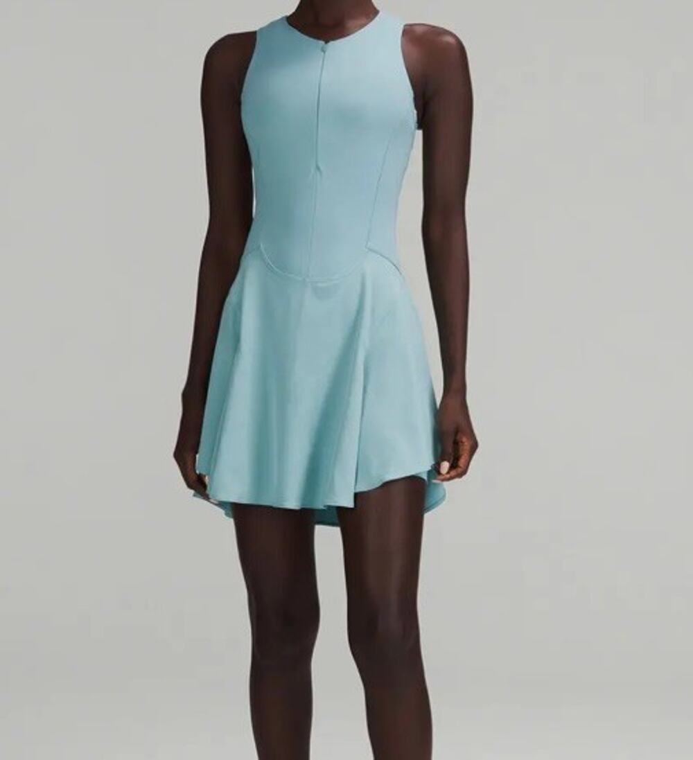 Lululemon Everlux Short-Lined Tennis Tank Dress 6" size 6 Tidal Teal Blue